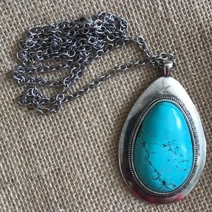 Turquoise necklace with long adjustable chain 💎